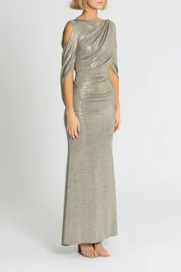 Montique Lana Metallic Gown Gold Size 8 for rent on The Volte - image 3