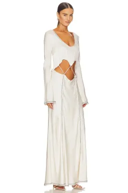 Bec & Bridge Naomi Long Sleeve Cut Out Dress in Ecru Size 8 for rent on The Volte - image 2