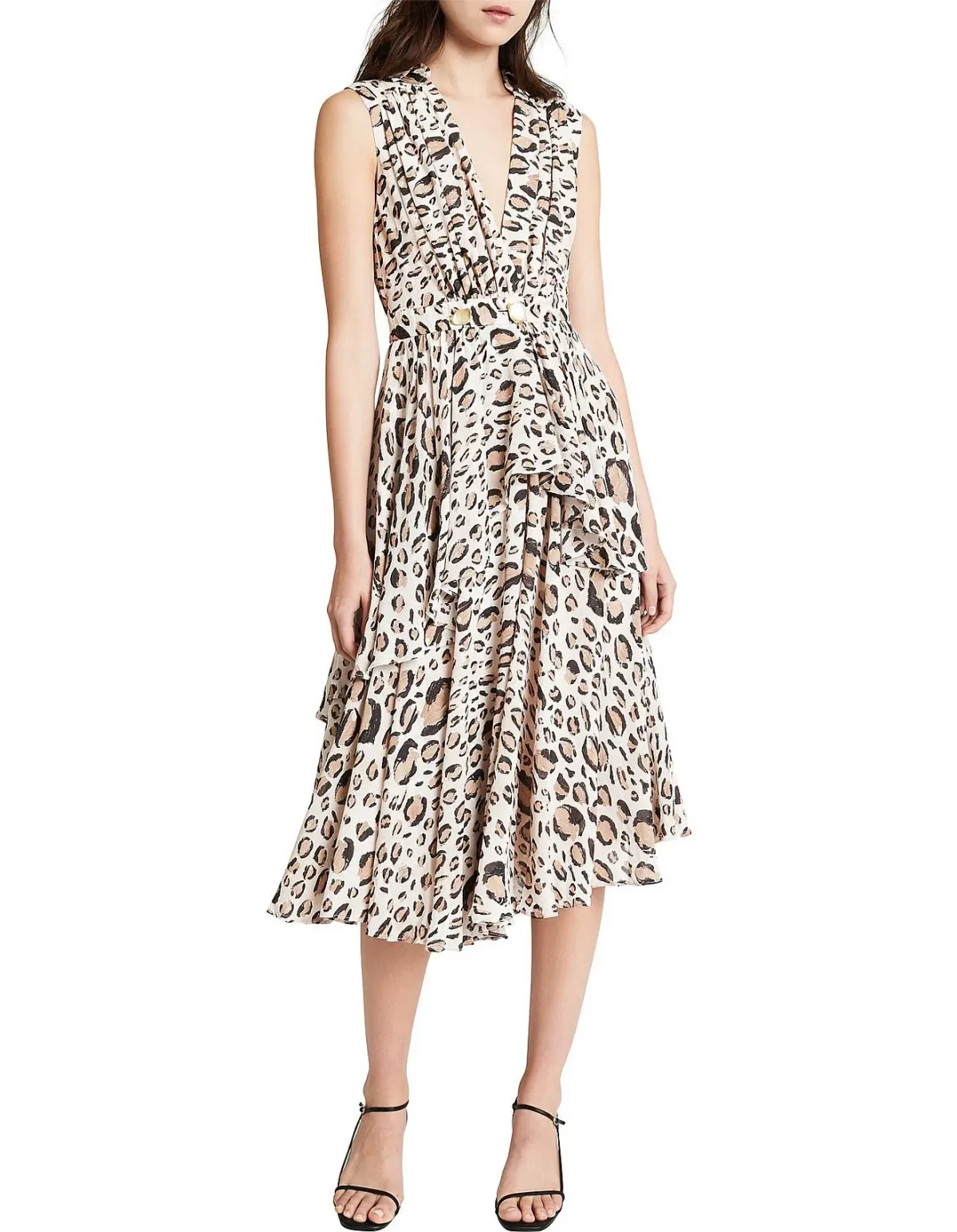 Aje Eliza Midi Dress Leopard Print Size 8 - Image 1
