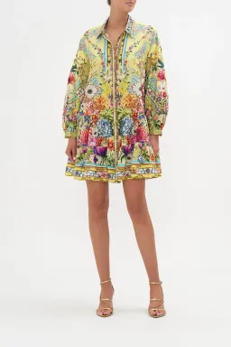 Camilla Birds and The Bees Tiered Shirt Mini Dress Floral Size L / AU 14 for rent on The Volte - image 1