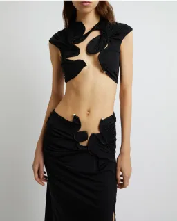 Christopher Esber Venus Crop Top and Skirt Set Black Size 6 for rent on The Volte - image 2