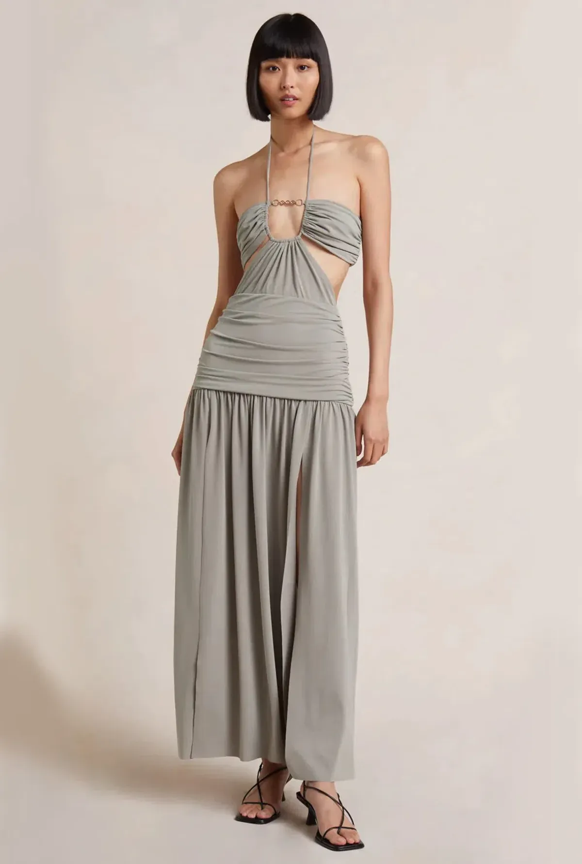 Bec & Bridge Adaline Cut Out Maxi Dress Taupe Size 8 - Image 4