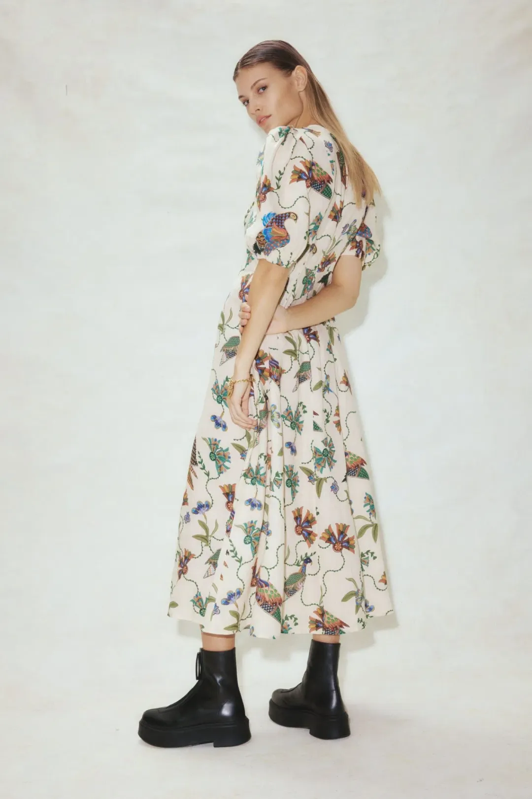 Alemais Birdie Midi Dress Print Size 8 for rent on The Volte - main image