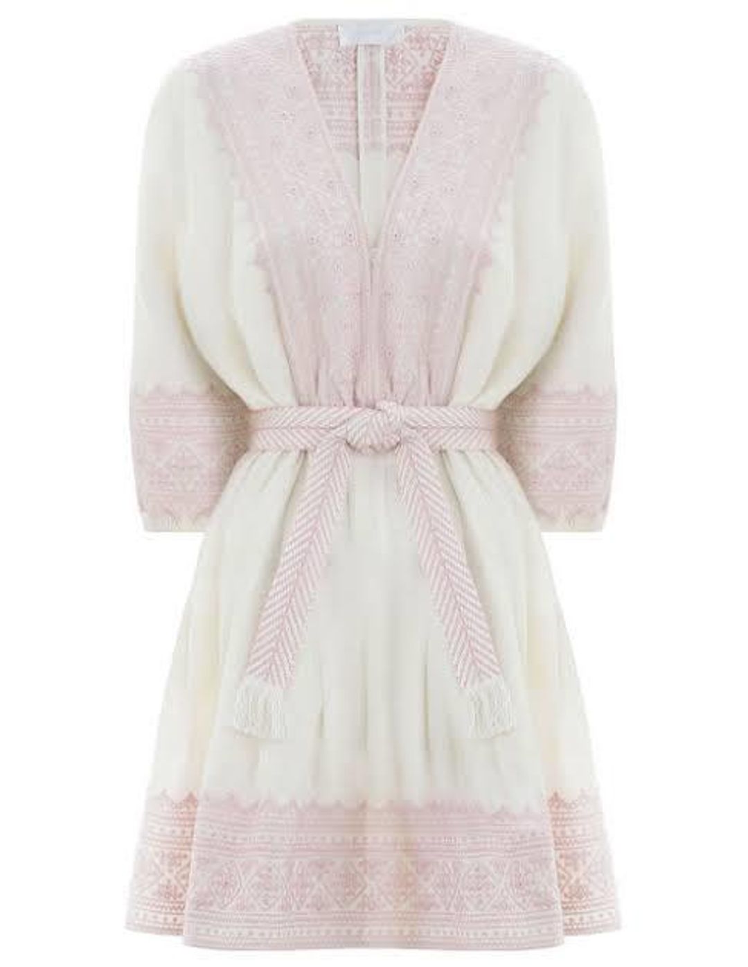 Zimmermann Laelia Embroidered Tuck White Dress SIze 8 for rent on The Volte - main image