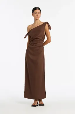 Sir the Label Bettina Off Shoulder Dress Brown Size 6 for rent on The Volte - image 1
