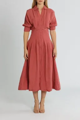 Aje Nova Shirt Midi Dress Dusty Rose Size 8 for rent on The Volte - image 2