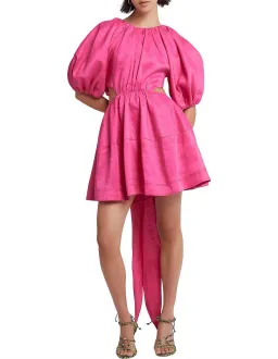 Aje Admiration Lace Up Mini Dress Pink Size 10 for rent on The Volte - image 1