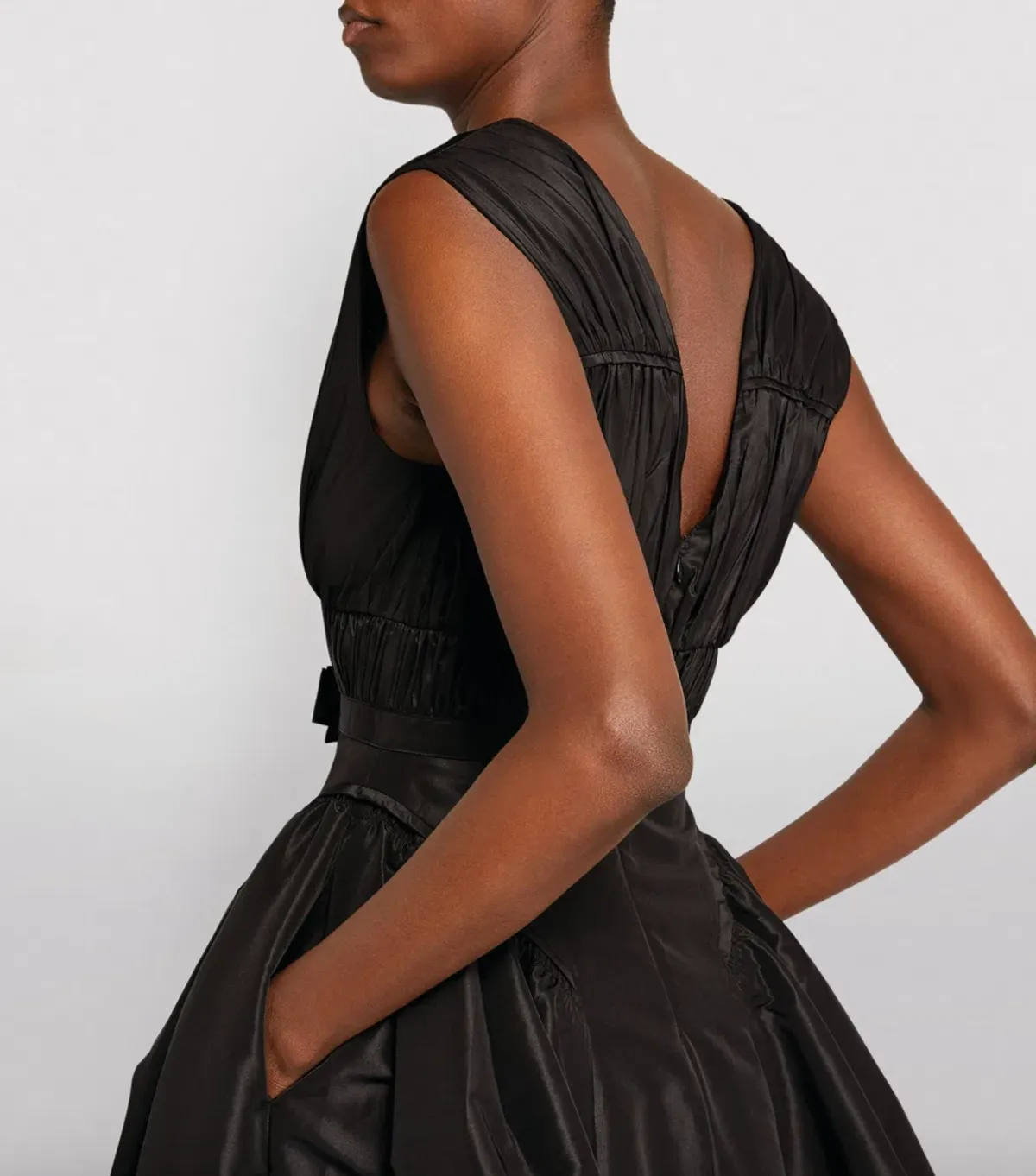 Self Portrait Bow-Detail V-Neck Dress Black Size AU 10 - Image 3