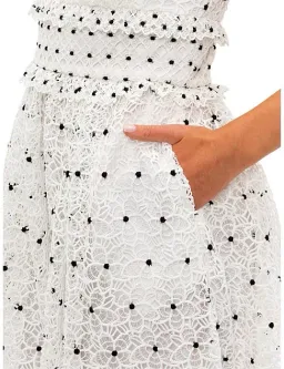 Self Portrait Guipure Hibiscus Midi Dress Ivory Size AU 12 for rent on The Volte - image 4