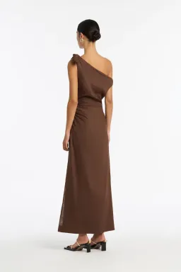 Sir the Label Bettina off Shoulder Dress in Chocolate Size AU 8 for rent on The Volte - image 2