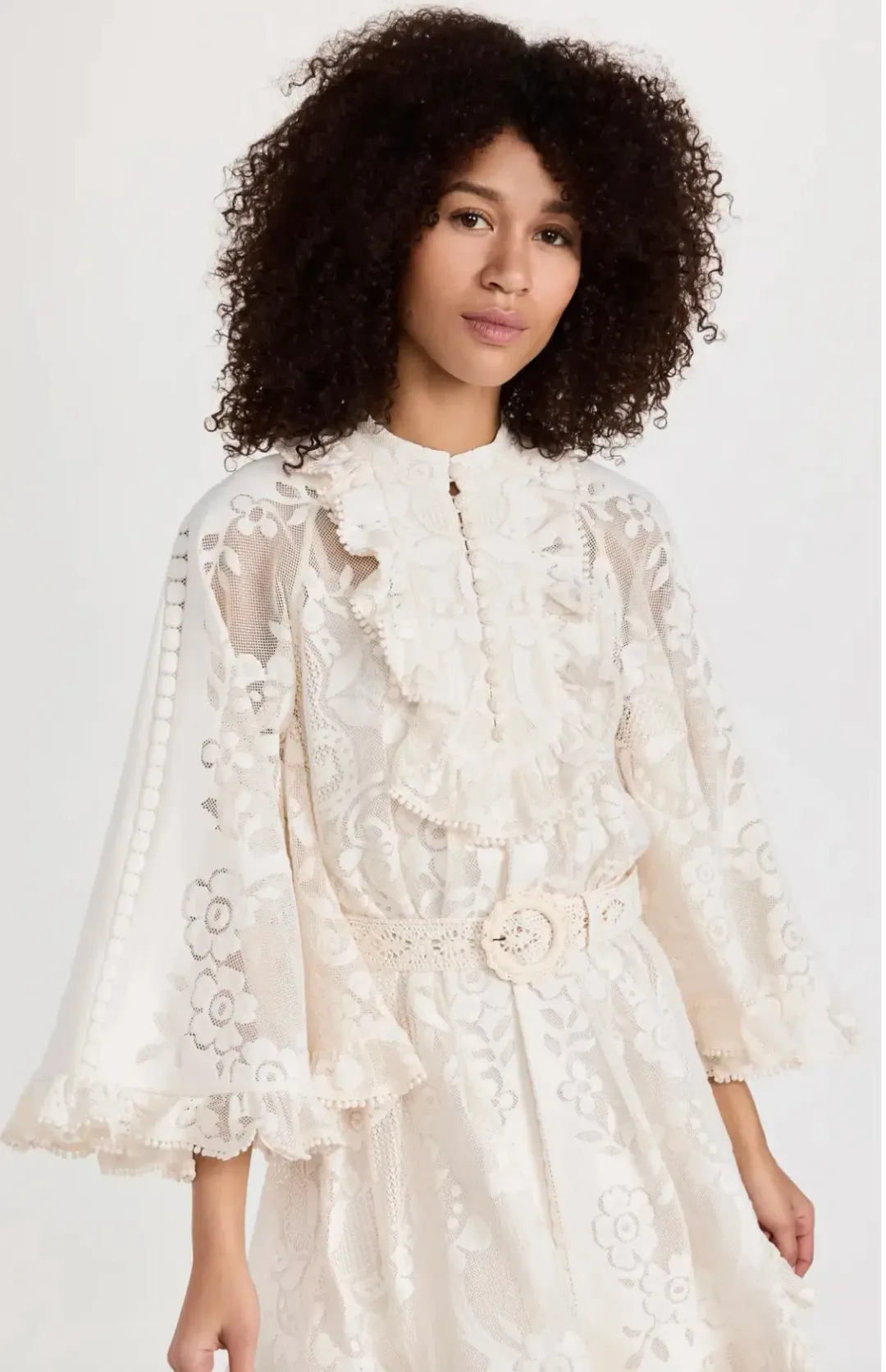 Zimmermann Tiggy Lace Tunic Midi Dress Ivory Size 0 / AU 8 for rent on The Volte - main image