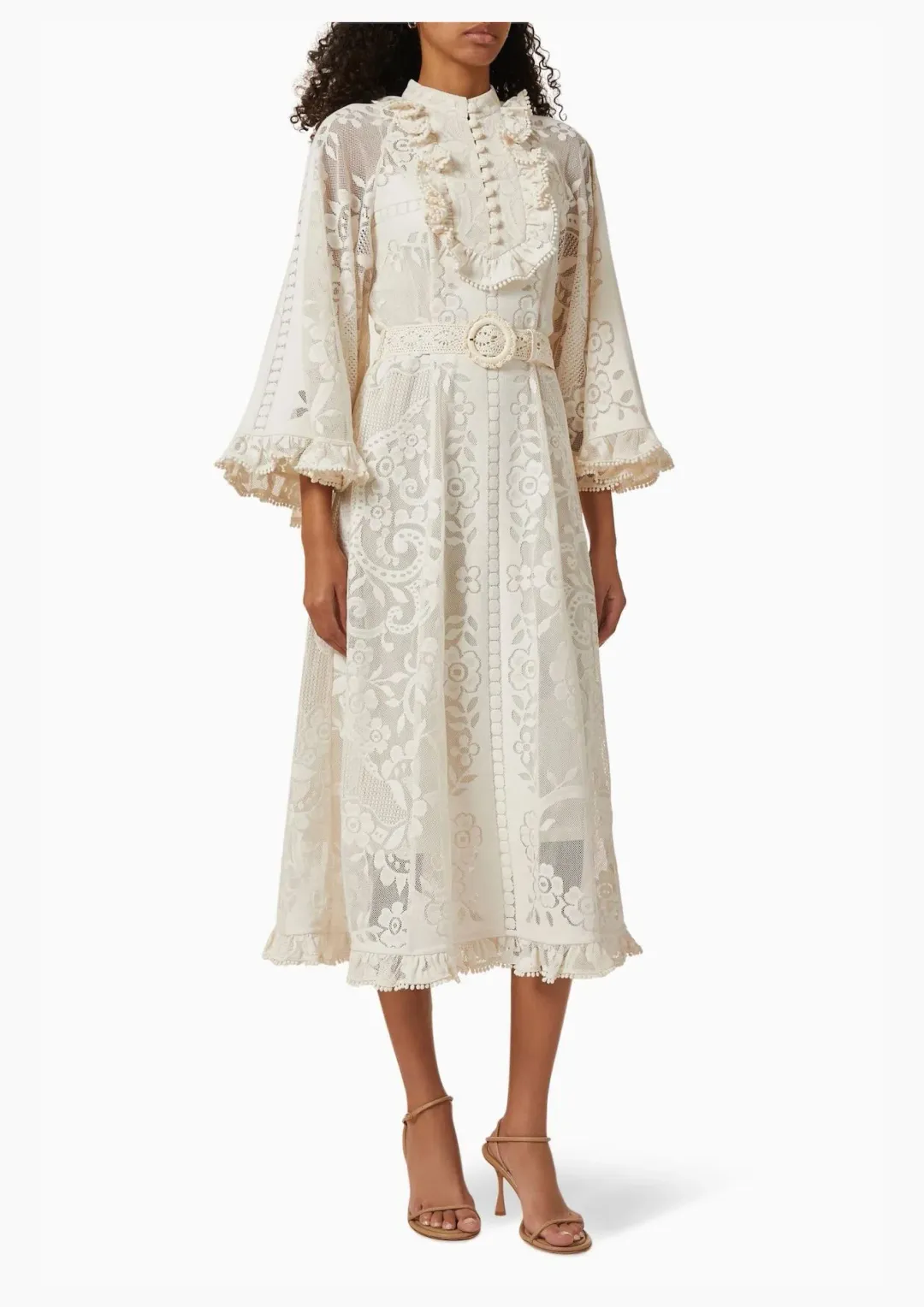 Zimmermann Tiggy Lace Tunic Midi Dress Ivory Size 0 / AU 8 for rent on The Volte - main image
