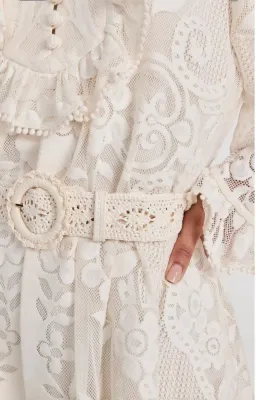 Zimmermann Tiggy Lace Tunic Midi Dress Ivory Size 0 / AU 8 for rent on The Volte - image 3
