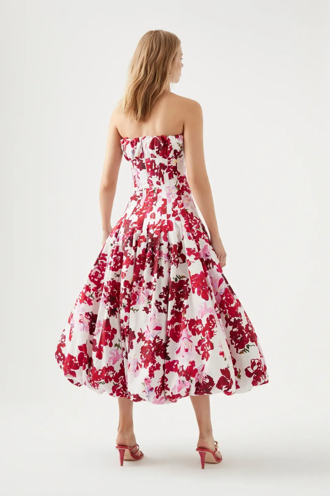 Aje Mathilde Bubble Hem Midi Dress Floral Size 10 for rent on The Volte - main image
