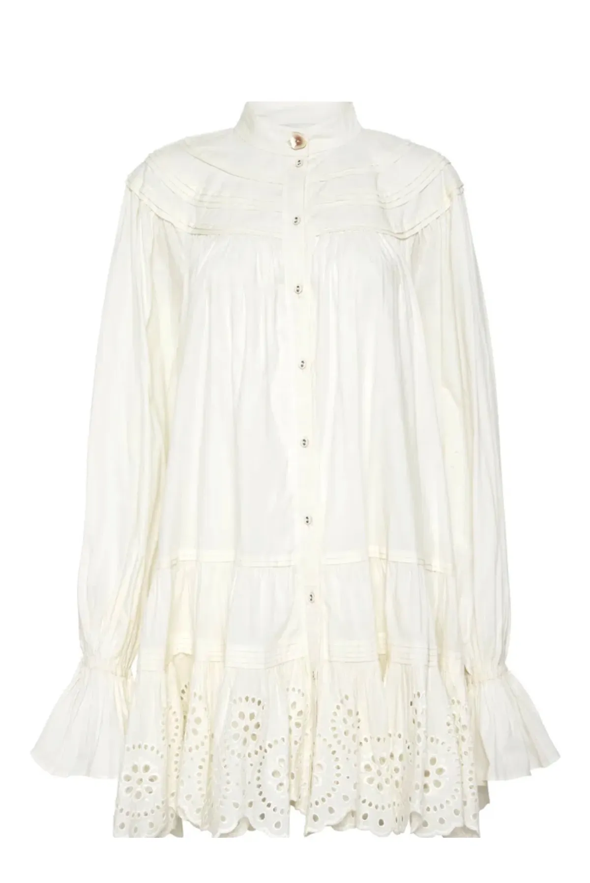 Aje Salita Longsleeve Broderie Smock Dress Ivory Size 10 - Image 4