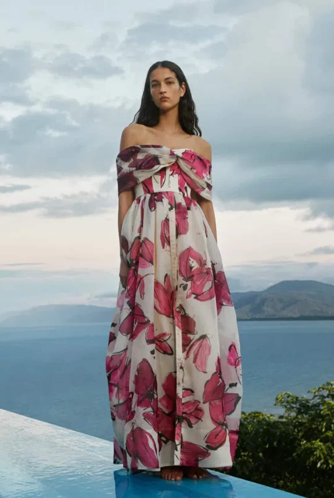 AJE Cordelia Corsetted Maxi Dress Falling Floral Size 14 for rent on The Volte - main image