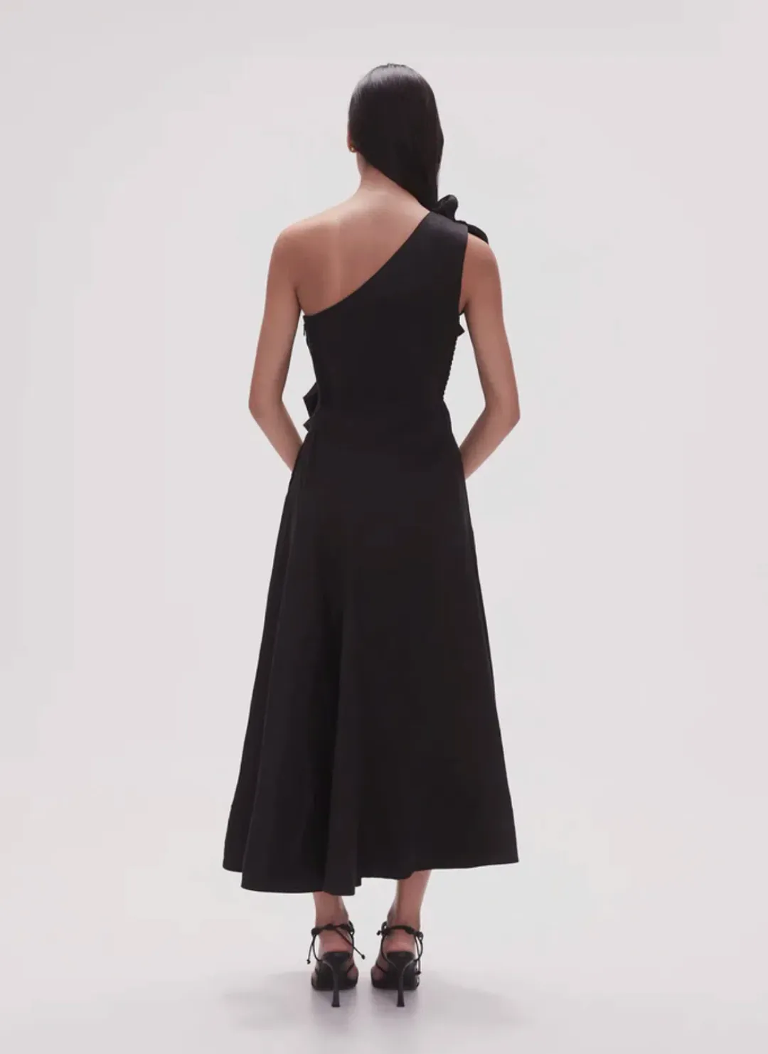 Aje Adelia Midi Dress Black Size 8 for rent on The Volte - main image