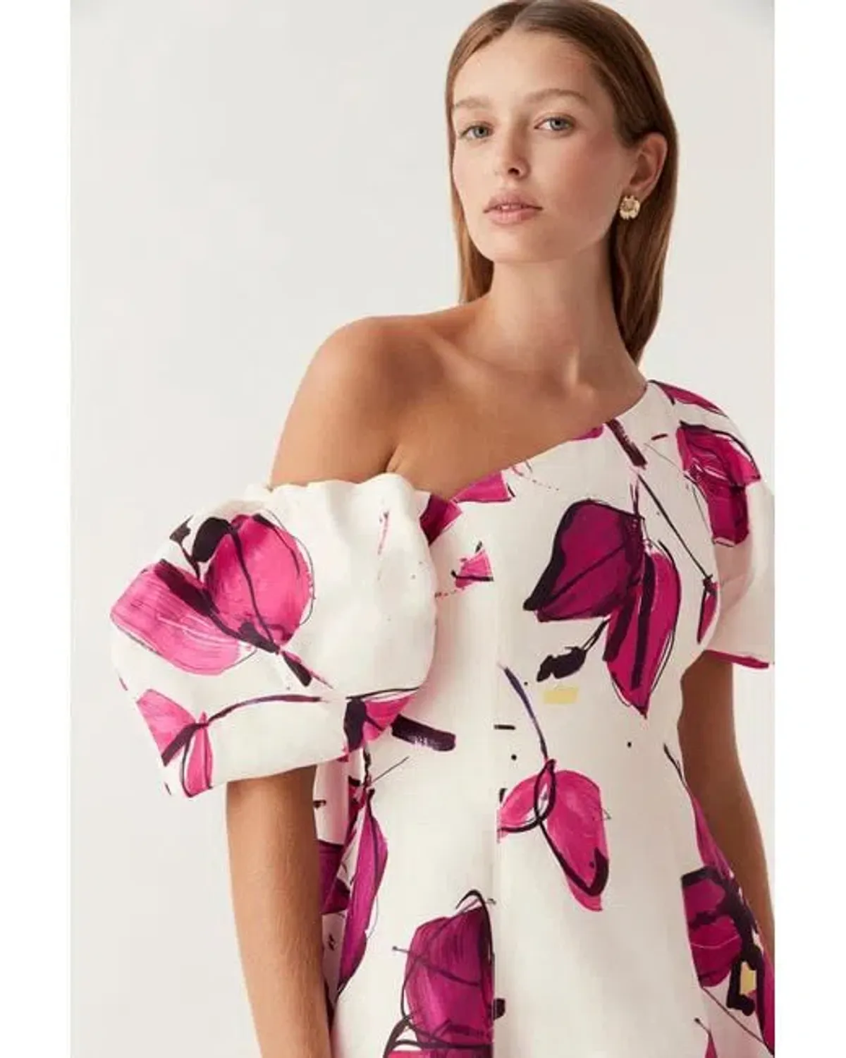 AJE Arista Tulip Sleeve Midi Dress Falling Floral Size 10 - Image 3