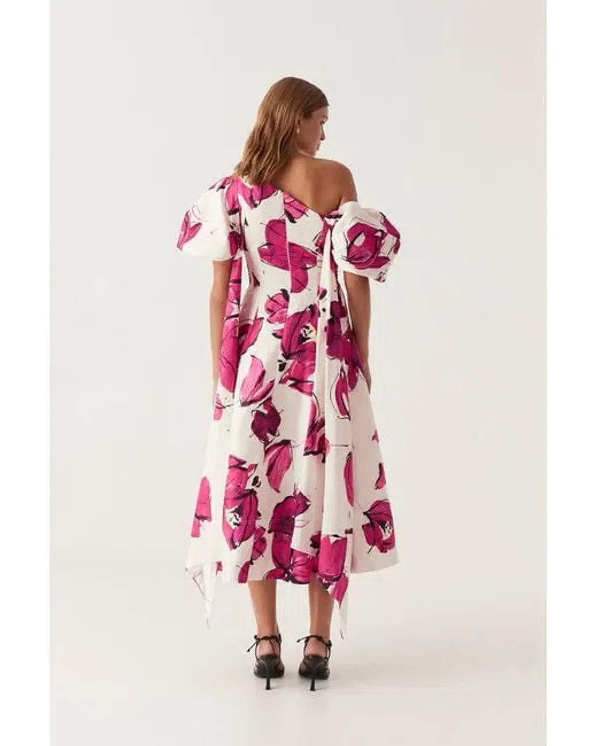 AJE Arista Tulip Sleeve Midi Dress Falling Floral Size 10 - Image 4