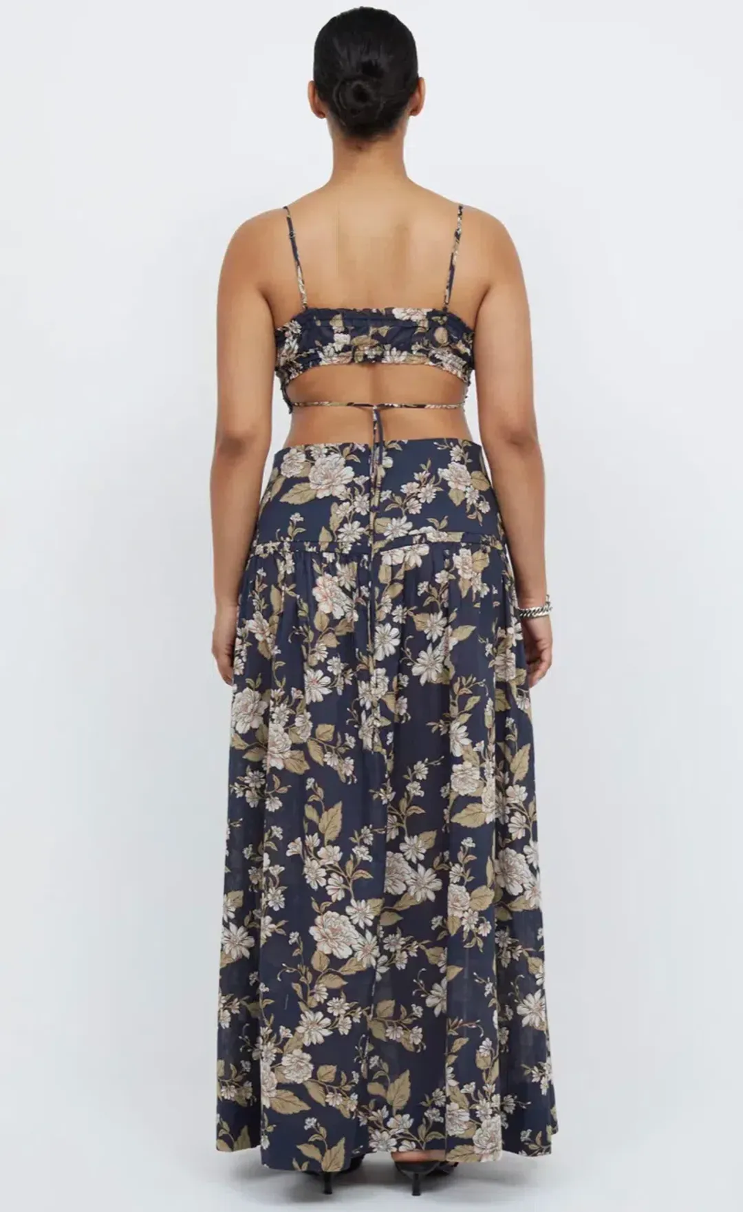 Bec & Bridge Opaline Floral Print Crop Top and Maxi Skirt Set Multi Size 10 for rent on The Volte - main image