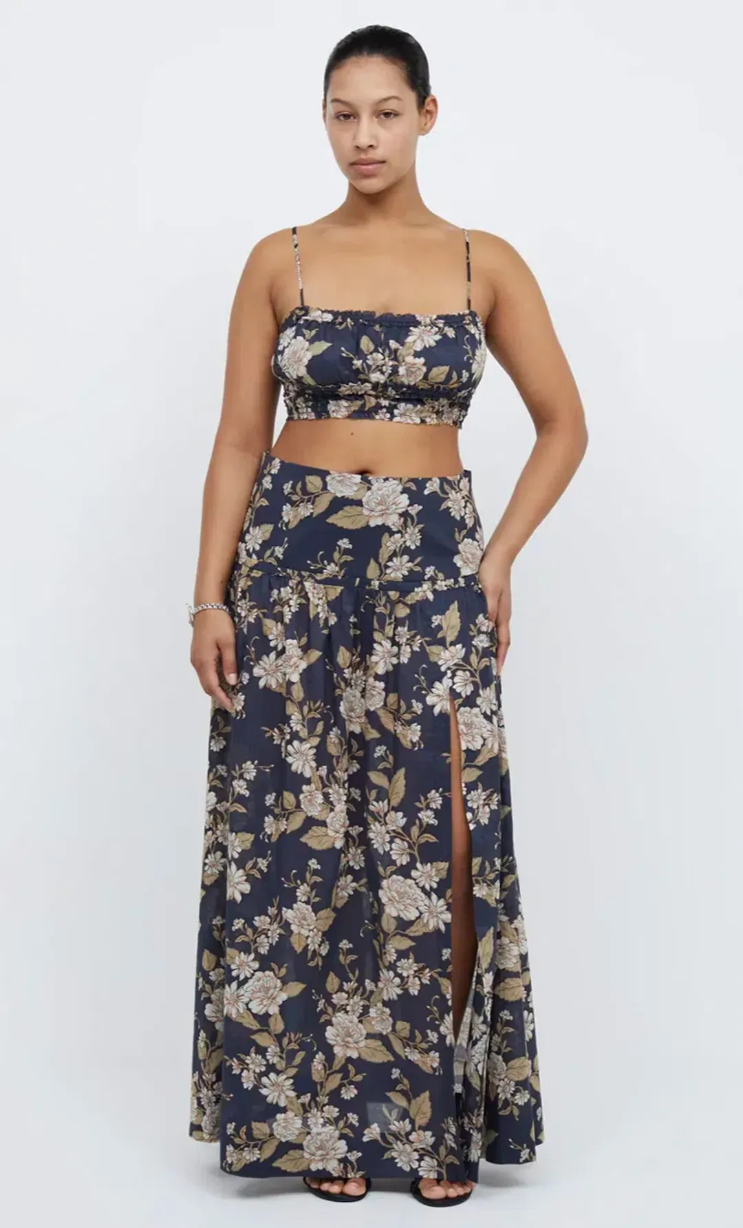 Bec & Bridge Opaline Floral Print Crop Top and Maxi Skirt Set Multi Size 10 for rent on The Volte - main image