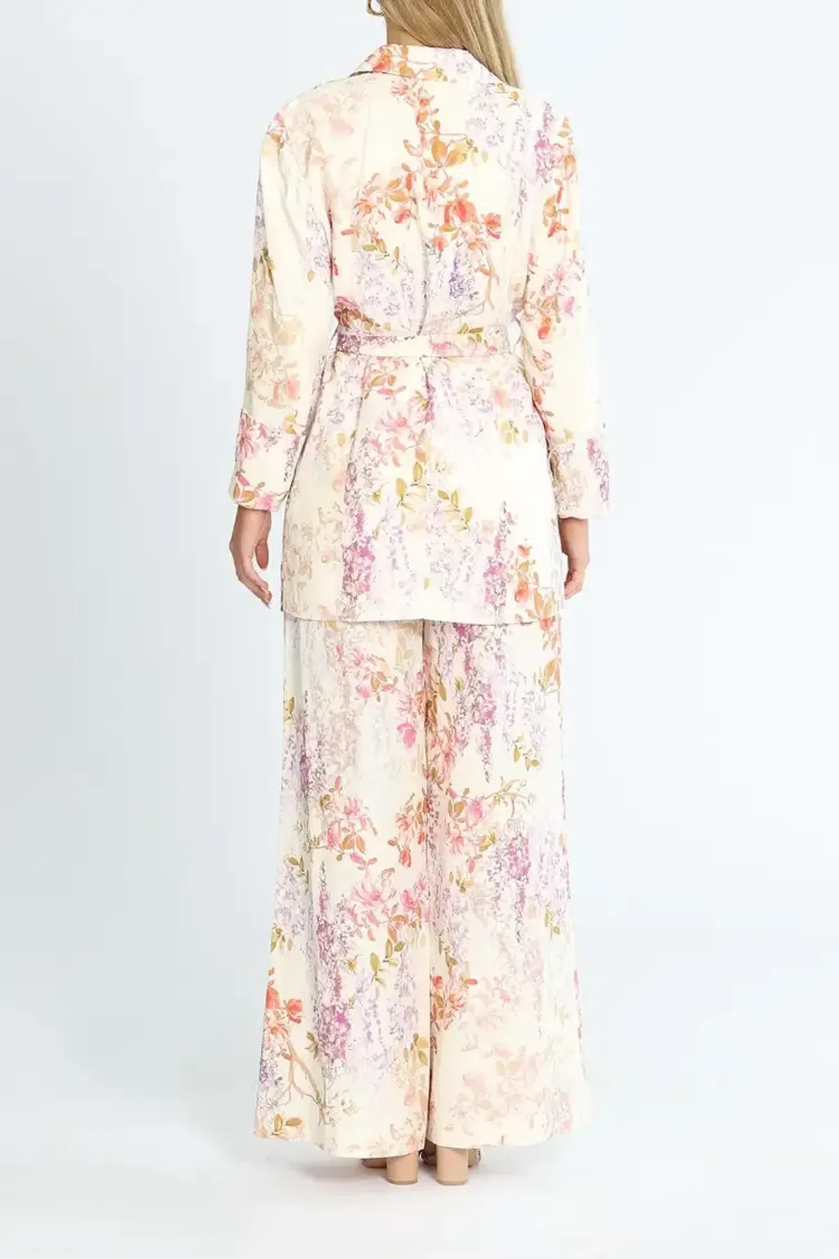 Ministry of Style Joyful Blooms Blazer and Pant Set Multi Print White size 8 - Image 3