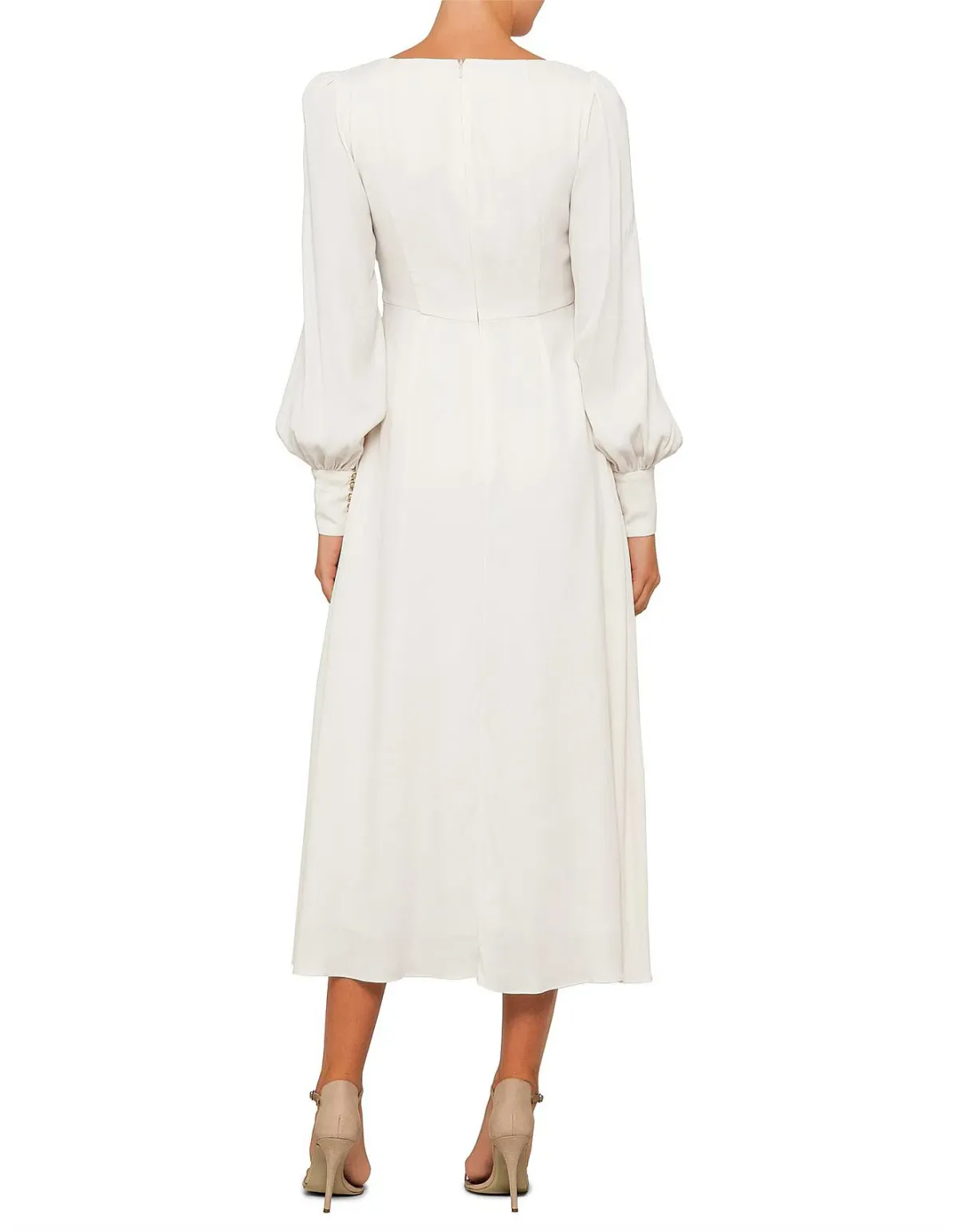 Zimmermann Rouche Midi Dress White Size 2 / AU 12 - Image 2