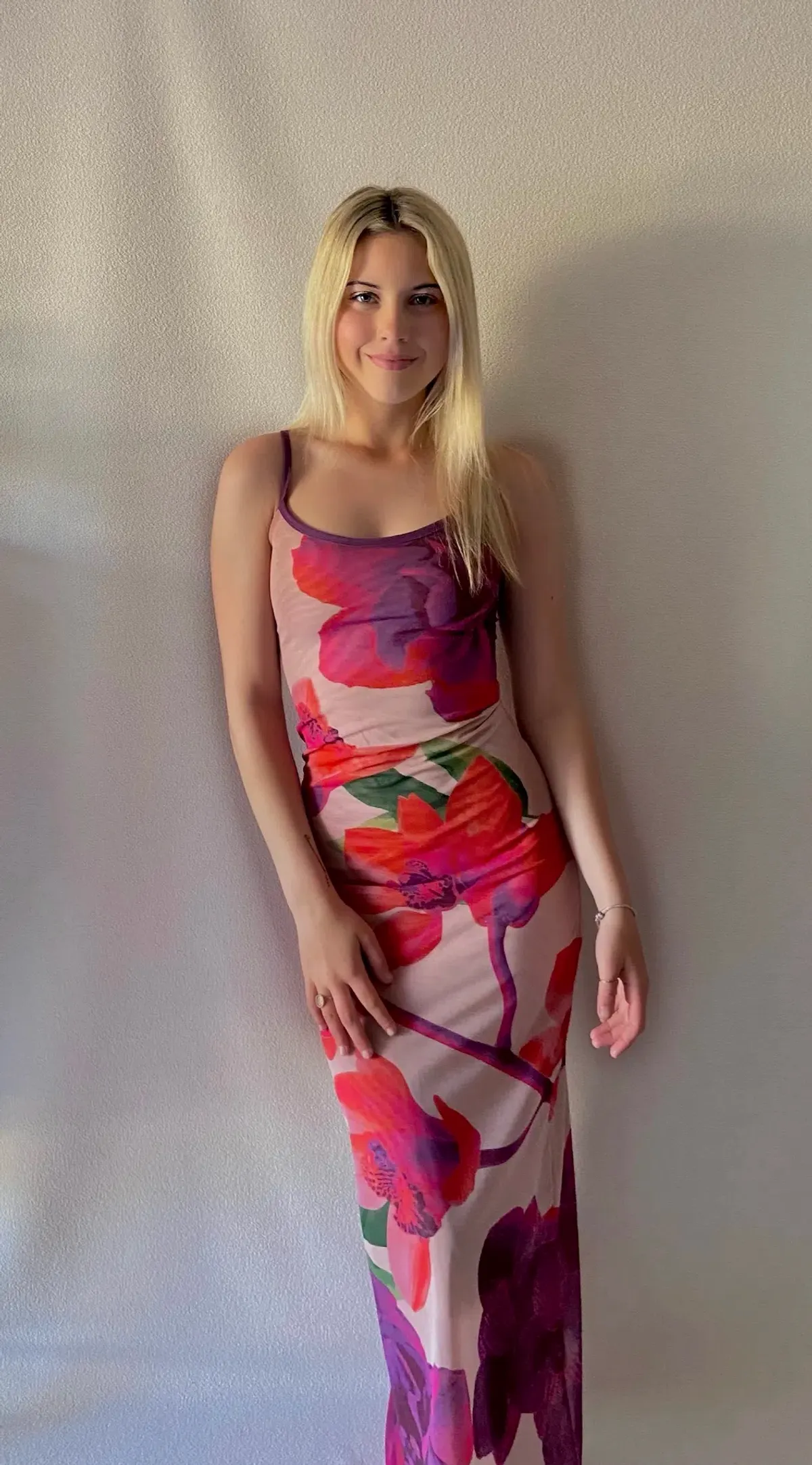 With Harper Lu Slip Dress Mesh Fuchsia Bloom Size 8 - Image 1