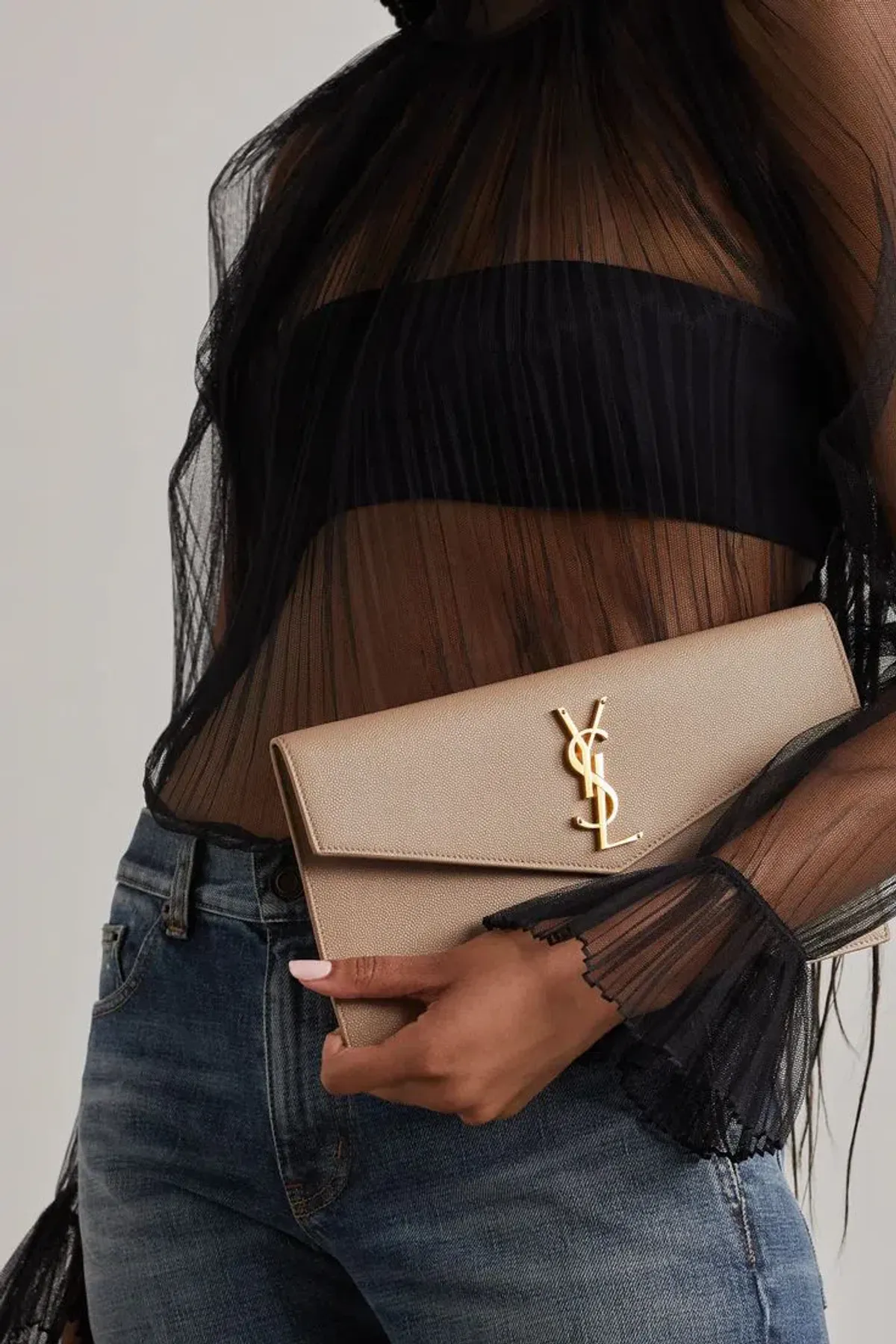 Saint Laurent Uptown Pouch Beige - Image 2