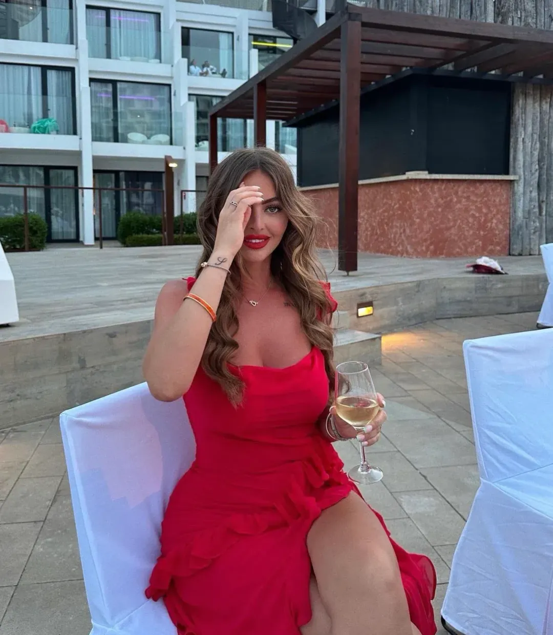 House Of CB Ariela Ruffle Maxi Dress Red Size XS / AU 6 for rent on The Volte - main image