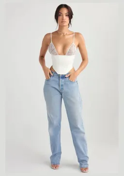 House of CB Emilee Satin and Lace Corset Ivory Size S / AU 8 for rent on The Volte - image 1