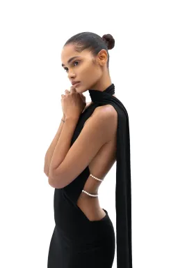 Khanum's Kara Scarf Maxi Dress Black Size M / AU 10 for rent on The Volte - image 2