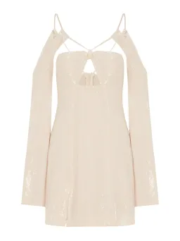 Alice McCall Night Sky Mini Dress in Chai Latte Size 12 AU for rent on The Volte - image 6