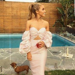 Asilio Candy Eyed Dress Pink White Stripe Size 6 for rent on The Volte - image 9