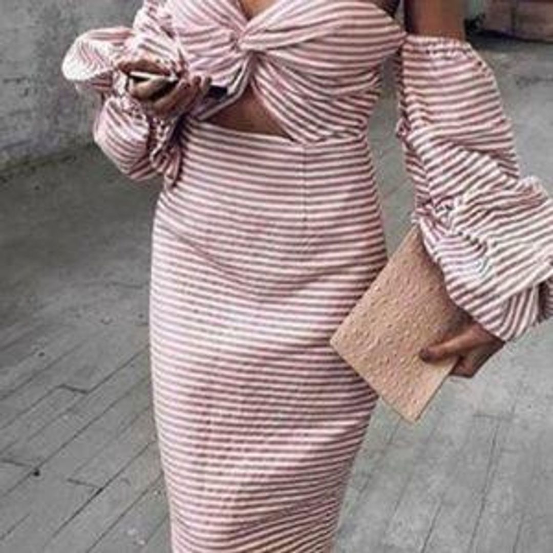 Asilio Candy Eyed Dress Pink White Stripe Size 6 for rent on The Volte - main image