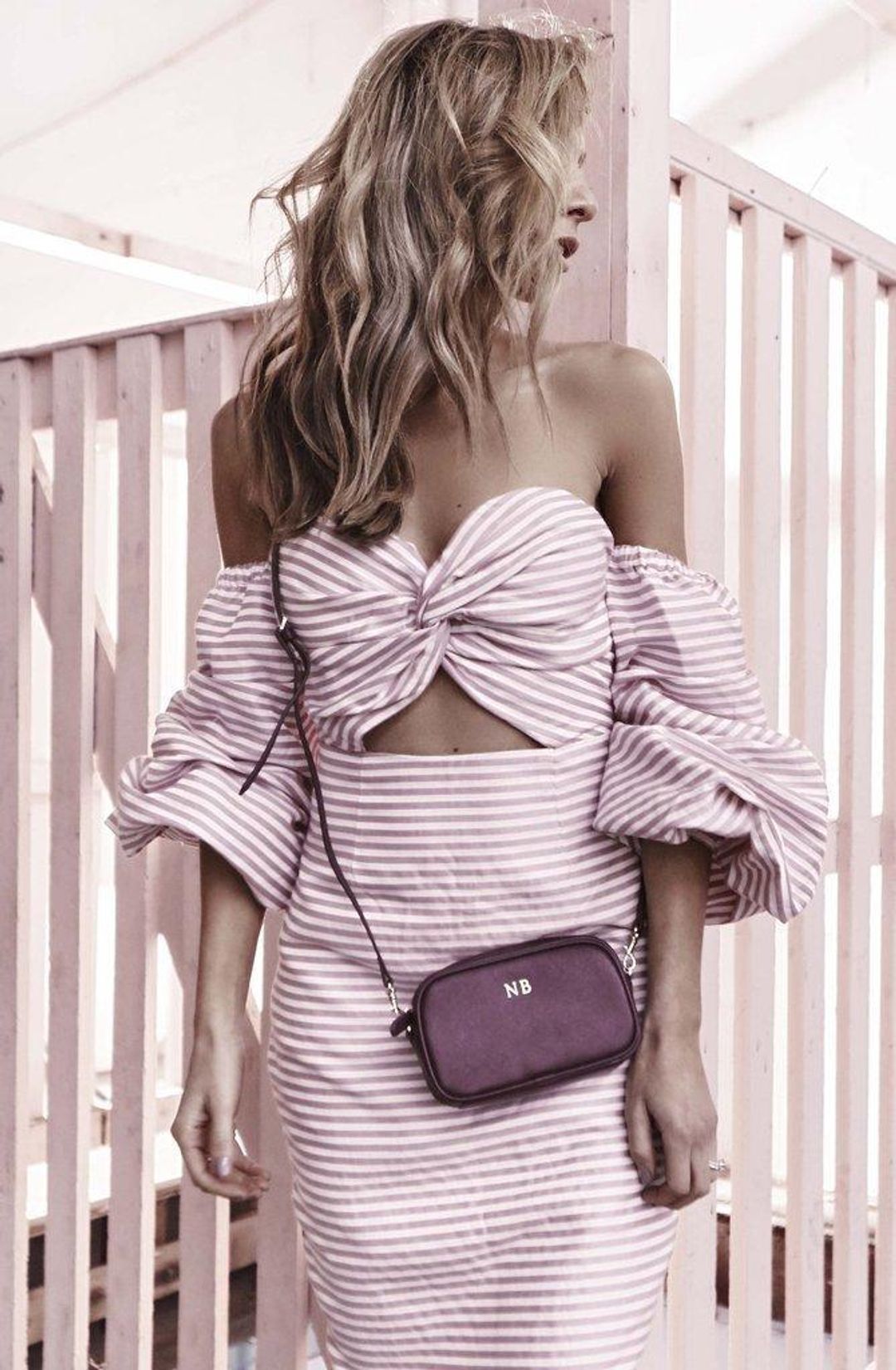 Asilio Candy Eyed Dress Pink White Stripe Size 6 for rent on The Volte - main image