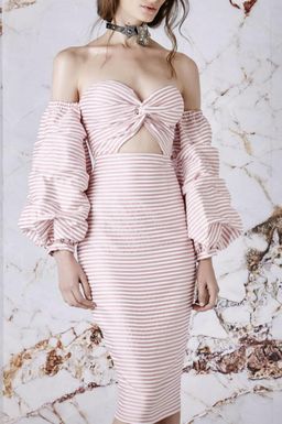Asilio Candy Eyed Dress Pink White Stripe Size 6 for rent on The Volte - image 7