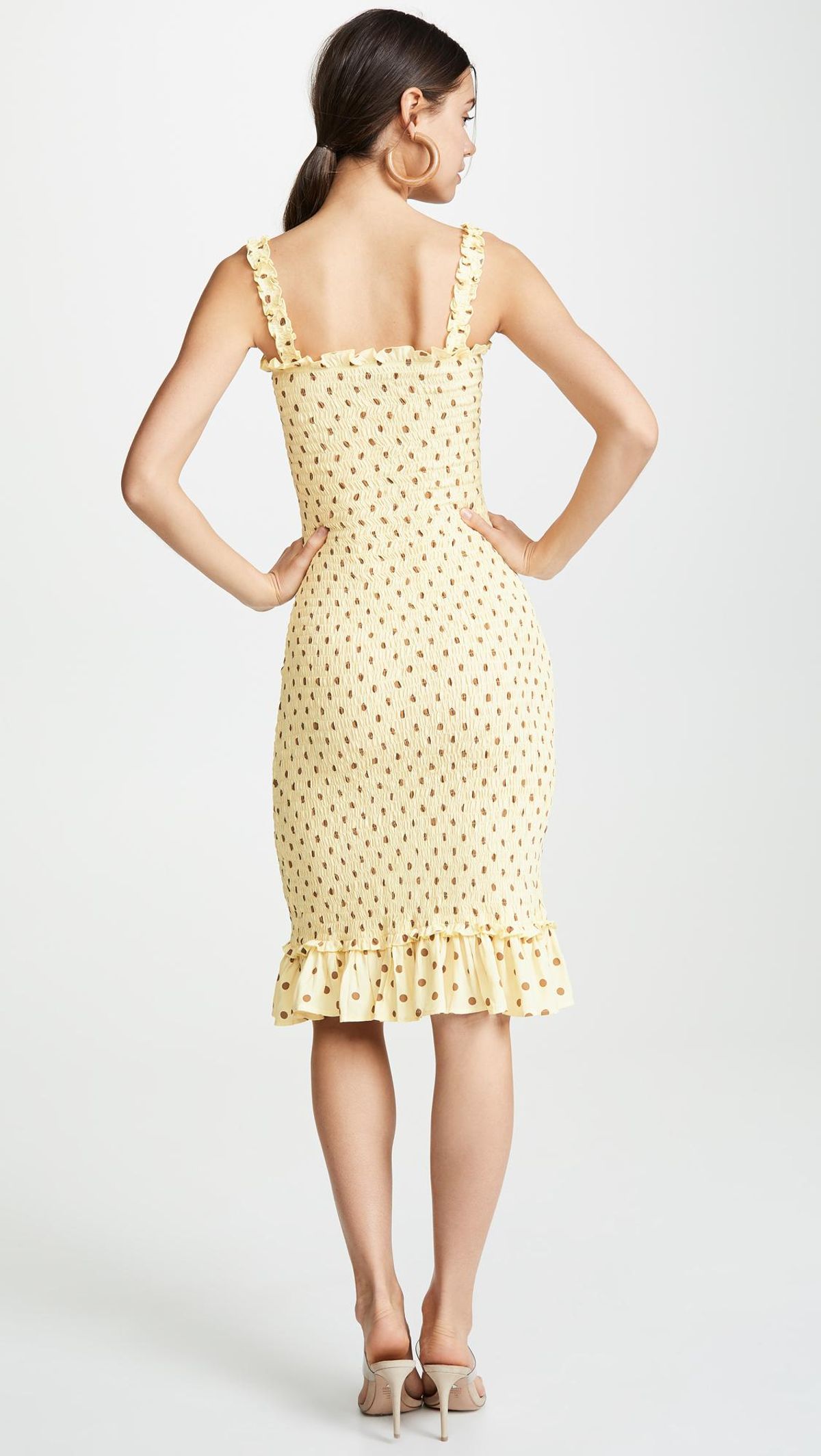 Faithfull The Brand Nadine Midi Yellow Dress Size 6 - Image 2