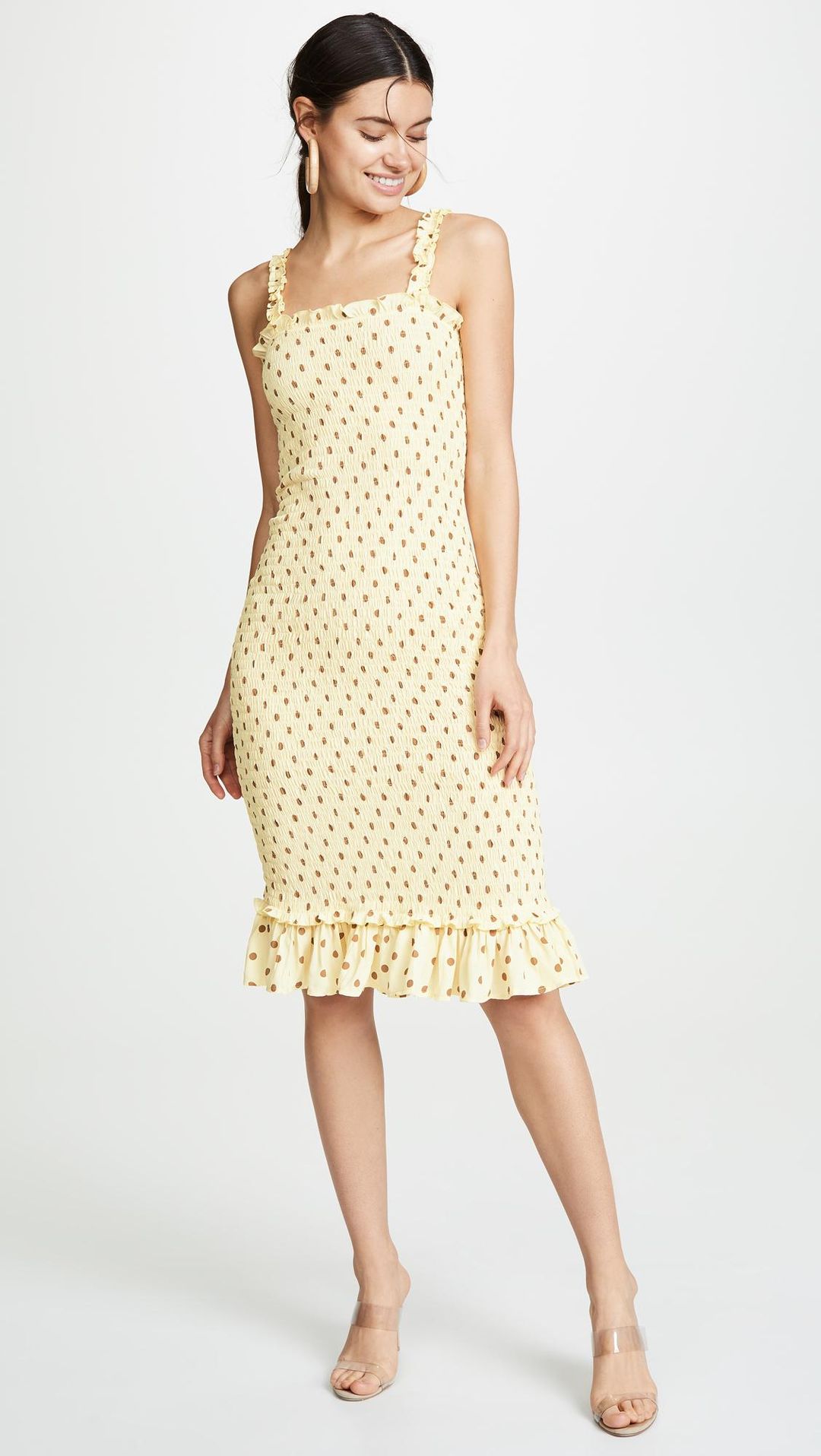Faithfull The Brand Nadine Midi Yellow Dress Size 6 for rent on The Volte - main image