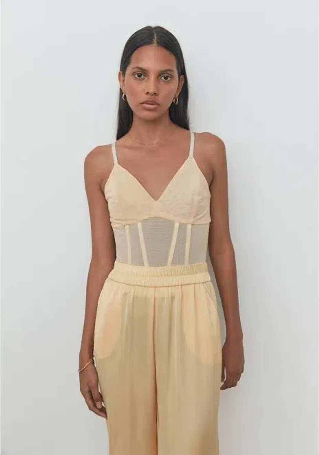 Viktoria & Woods Omega Bustier in Flax Pastel Yellow Size 1/Au 8 for rent on The Volte - main image