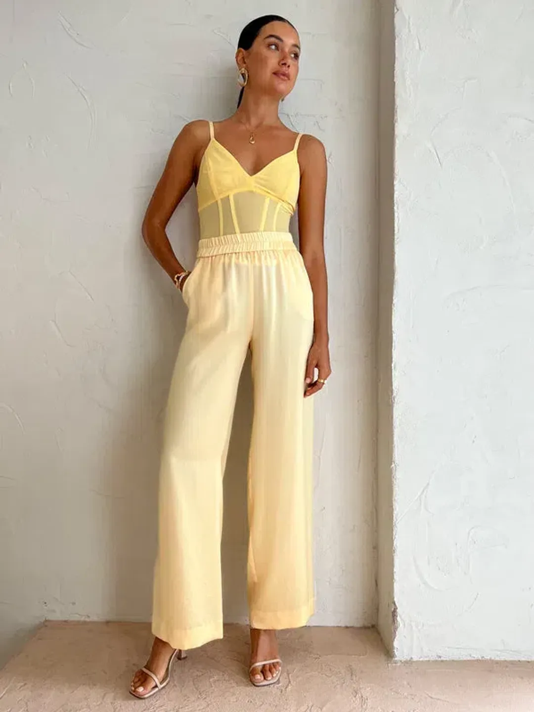 Viktoria & Woods Omega Bustier in Flax Pastel Yellow Size 1/Au 8 for rent on The Volte - main image