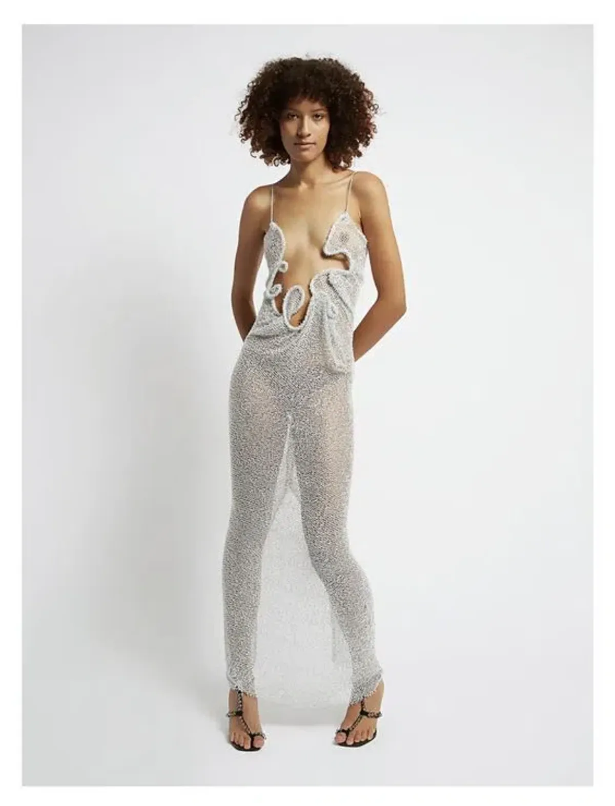 Christopher Esber Limited Edition Crystal Venus Dress Silver Size 6 - Image 1