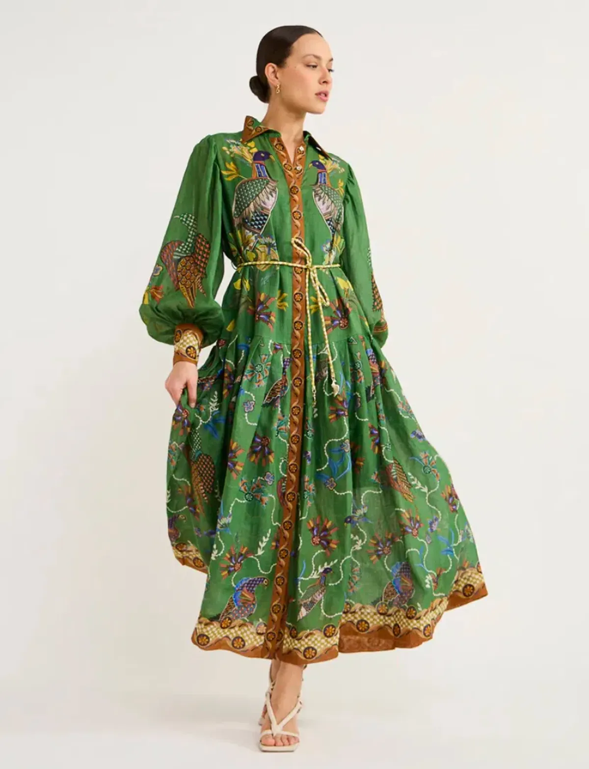 Alemais Birdie Shirtdress Green Size AU 6 for rent on The Volte - main image