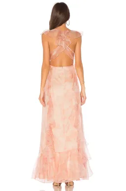 Alice McCall Oh My Goddess Dress in Peach Floral Size 8 for rent on The Volte - image 3