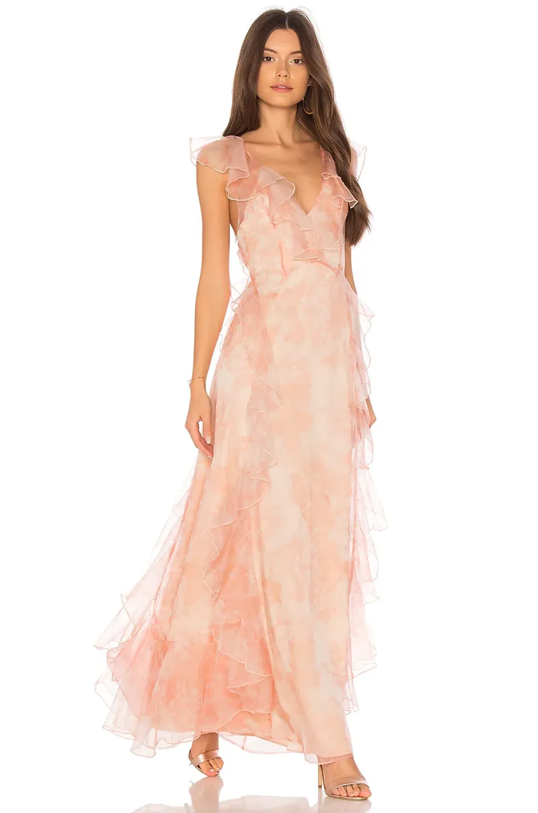 Alice McCall Oh My Goddess Dress in Peach Floral Size 8 for rent on The Volte - main image
