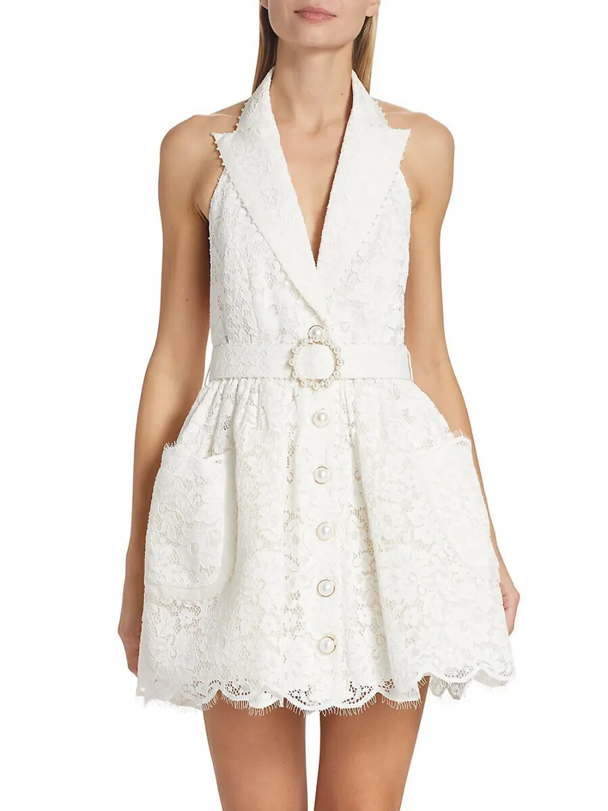 Zimmermann High Tide Tuxedo Mini Dress White Size 1 / AU 10 - Image 3