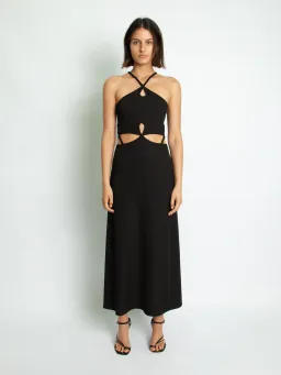 Christopher Esber Looped Cutaway Sleeveless Dress Black Size 8 for rent on The Volte - image 1