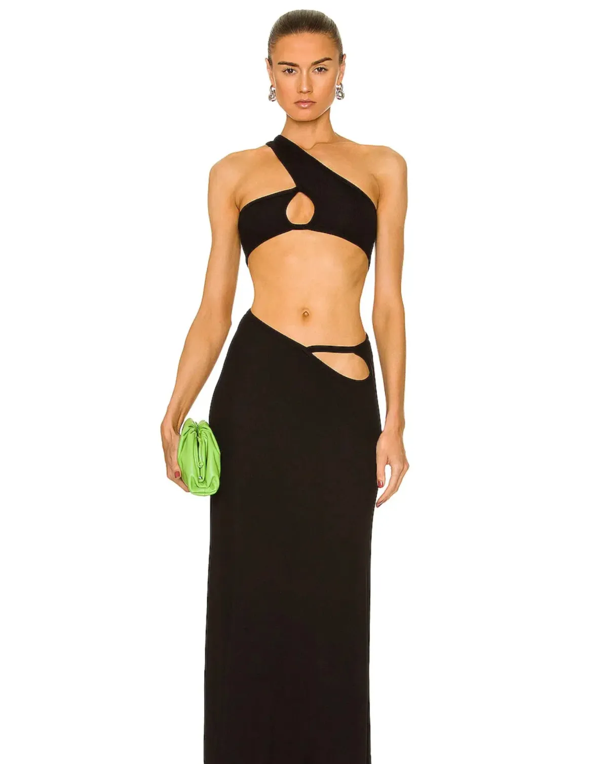 Christopher Esber Looped Torso Rib Maxi Dress Black Size 6 - Image 2