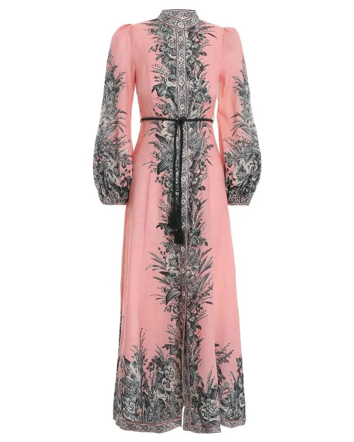 Zimmermann The Moonshine Billow Long Dress in Pink Lily Size 2 / AU 12 - Image 2