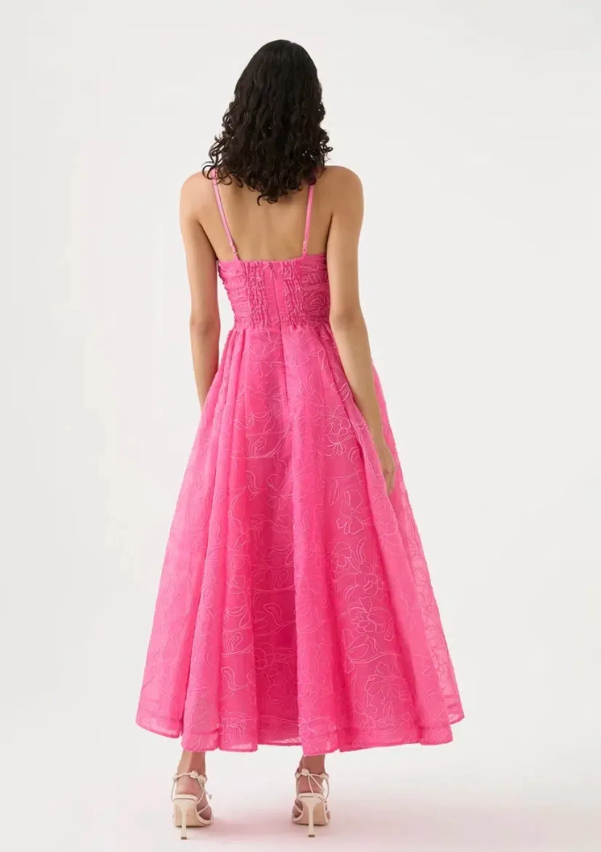 Aje Evangeline Cornelli Maxi Dress Protea Pink Size 10 - Image 3